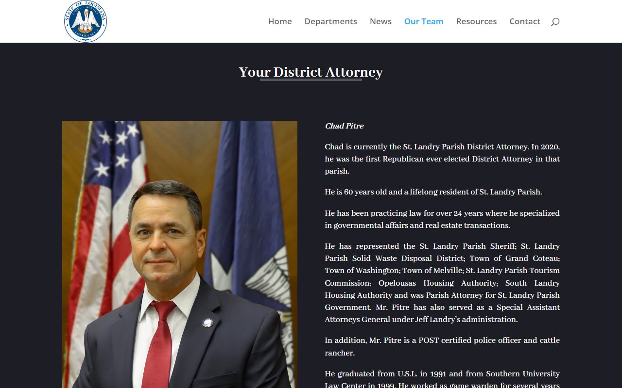 St. Landry Parish criminal court records District Attorney team screenshot