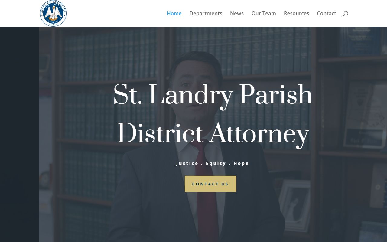 St. Landry Parish criminal court records District Attorney homepage screenshot