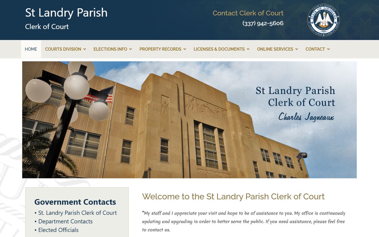 St. Landry Parish court records Clerk of Court homepage