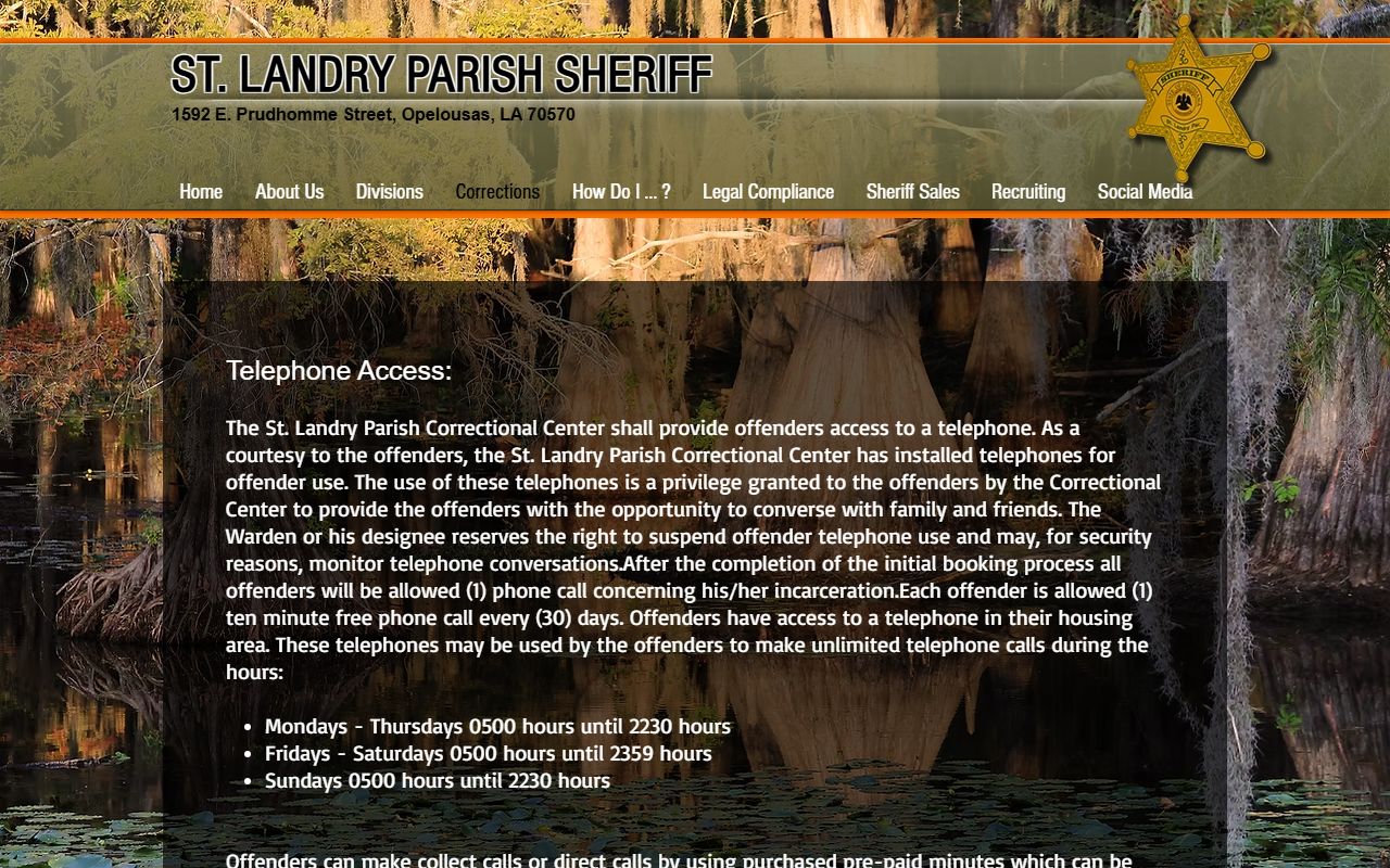 St. Landry Parish marriage and divorce records telephone access context