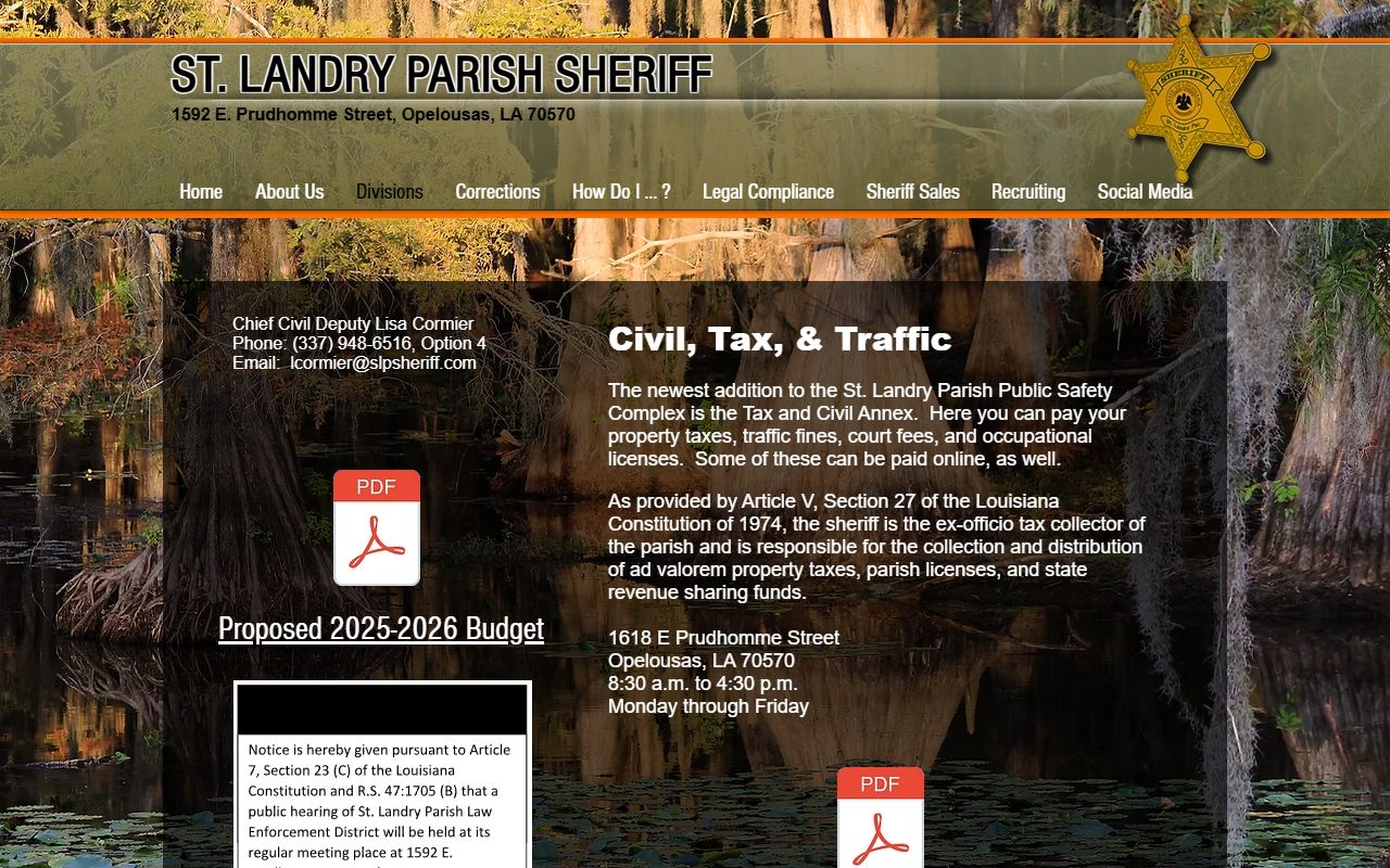 St. Landry Parish traffic court records sheriff traffic annex